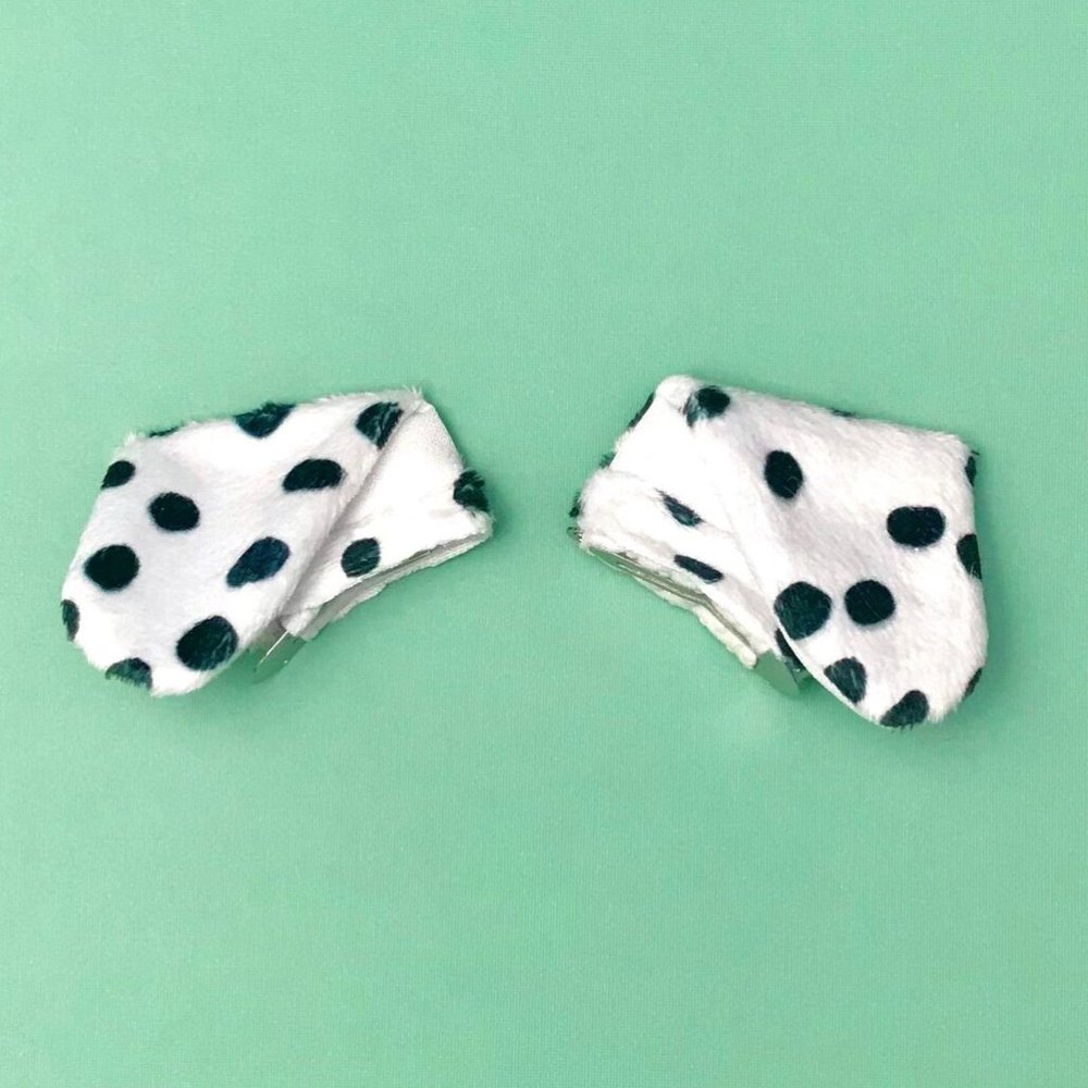 New Dalmatian Ear Hair Clips, Puppy Dog Ear Barrettes, Dalmation Costume